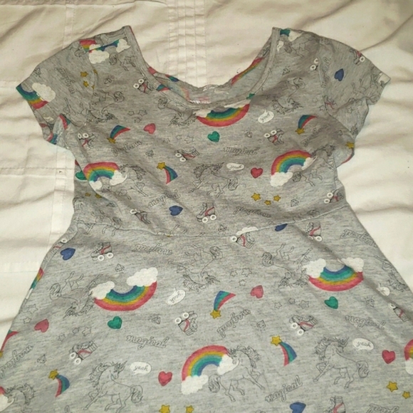 Girl's Unicorn & Rainbow Dress - Picture 2 of 4
